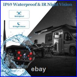 2 Solar Magnetic Wireless Backup Camera 7 HD Monitor Rear View Reverse System
