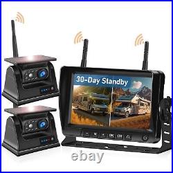 2 Solar Magnetic Wireless Backup Camera 7 HD Monitor Rear View System Kit