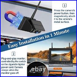 2 Solar Magnetic Wireless Backup Camera 7 HD Monitor Rear View System Kit
