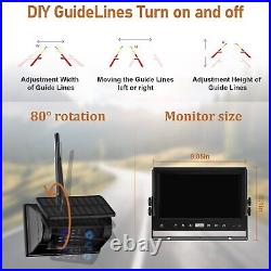 2 Solar Magnetic Wireless Backup Camera 9 HD Monitor Rear View Reverse System