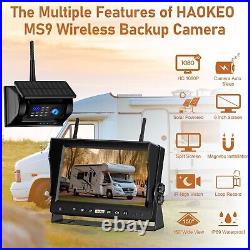 2 Solar Magnetic Wireless Backup Camera 9 HD Monitor Rear View Reverse System