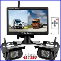 2x 1080P Digital Wireless Reverse Camera 7 Monitor Kit for Truck Trailer RV Bus