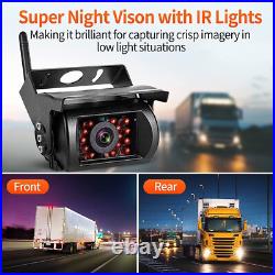 2x 1080P Digital Wireless Reverse Camera 7 Monitor Kit for Truck Trailer RV Bus