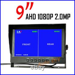2x AHD 1080P Car Reverse Backup Camera 4Pin + 9 IPS DVR Recording Monitor 32GB