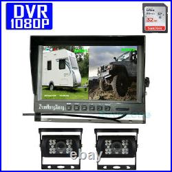 2x HD 1080P 18LED IR Reverse Backup Rear View Camera + 9 DVR Recorder Monitor