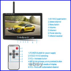 2x Wireless Rear View Backup Camera System with 7 LCD Monitor For RV Truck Lorry