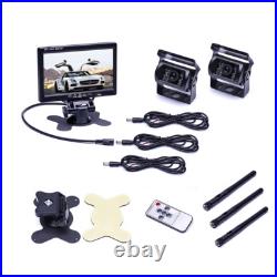 2x Wireless Rear View Backup Camera System with 7 LCD Monitor For RV Truck Lorry