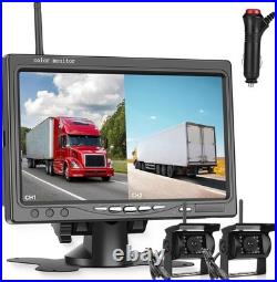 2x Wireless Rear View Reverse Camera with 7 Split Monitor for Truck Caravan RVs