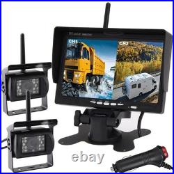 2x Wireless Reversing Camera with 7 Split Monitor for Truck Caravan RVs 12-24V 2x Wireless Reversing Camera with 7 Split Monitor for Truck Caravan RVs 12-24V