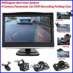 360 Degree Bird View System 4 Camera Car Recording Cam Kit with 5in Monitor