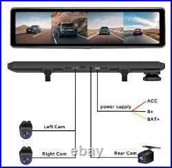 360 Degree Car Rearview Mirror Dash Cam 4 Channels Car Cameras 4K+1080P ADAS BDS