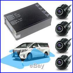 360° Full View Auto Car Parking System 4 Camera Kit Screen Multiplexer Universal