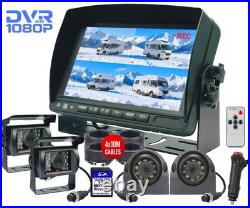 360° Panorama 4x 1080P Backup Cameras +9 QUAD Monitor DVR for RV Truck Trailers