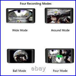 360° Panoramic Car DVR Camera 5.0 1080P Video Recorder Rearview Mirror Dash Cam