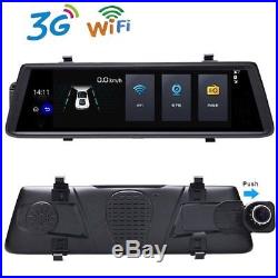 3G 10 FHD Dash Camera Car DVR Mirror GPS ADAS Monitor Rear View Cam GPS Navi