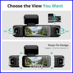 3K 4 Channel Dash Cam, 560° All-Sides View, Front and Rear Inside Car Camera 3K 4 Channel Dash Cam, 560° All-Sides View, Front and Rear Inside Car Camera