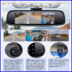 3 Cameras Android Dash Cam driver recorder camera rear view mirror for Uber Taxi