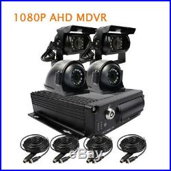4CH 1080P AHD 512GB SD Car DVR Mobile Video Recorder Side Rear View Duty Camera
