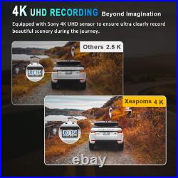 4K 10'' Mirror Dash Backup Camera Gps Support Front Rear View Dual Lens G-Sensor