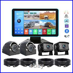 4K RV Backup Camera System 9 Monitor for Truck Bus Rear Side View DVR Recording