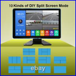 4K RV Backup Camera System 9 Monitor for Truck Bus Rear Side View DVR Recording