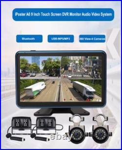 4K RV Backup Camera System 9 Monitor for Truck Bus Side Side View DVR Recording 4K RV Backup Camera System 9 Monitor for Truck Bus Side Side View DVR Recording