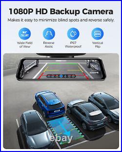 4K Rear View Mirror Dual Camera WIFI6 GPS 1080P Parking Monitor G-Sensor 64GB TF