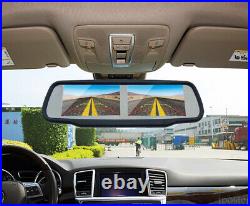 4.3Dual Screen Car Rear View Mirror Monitor 2x Front Rear View Reversing Camera