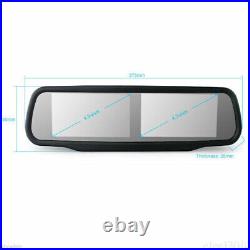 4.3Dual Split Screen Mirror Monitor Car Front Side Rear View Reverse 2 Cameras