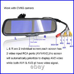 4.3Inch Dual Screen Car Rear View Mirror Monitor Radar Sensor Backup Cameras Kit