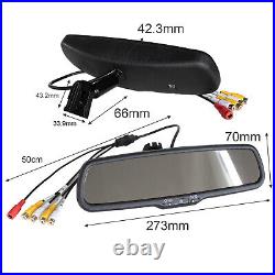 4.3Inch Dual Screen Car Rear View Mirror Monitor Radar Sensor Backup Cameras Kit