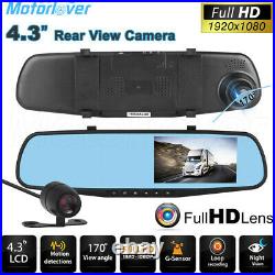 4.3 Backup Camera Mirror Car Rear View Reverse Night Vision Parking System Kit