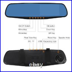 4.3 Backup Camera Mirror Car Rear View Reverse Night Vision Parking System Kit