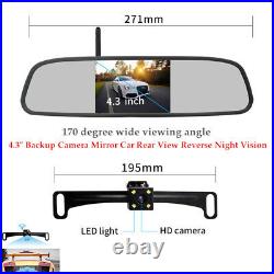4.3 Car Wireless Wifi TFT LCD Monitor Mirror +Reverse Rear View Backup Camera