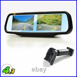 4.3 Dual Screen Split Car Mirror Monitor+2 Parking Rear Front Side View Cameras