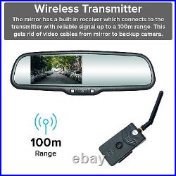 4.3 LCD Rear View Mirror with Wireless Transmitter + 170° LED Backup Camera Kit