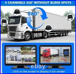 4 CAM HD 10.1 Wired Backup Camera DASH DVR System, Touch Screen Truck RV Bus