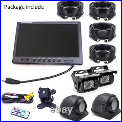 4 CH 9 MONITOR TRUCK TRACTOR REVERSING SECURITY SYSTEM 4x REAR VIEW CAMERA KIT