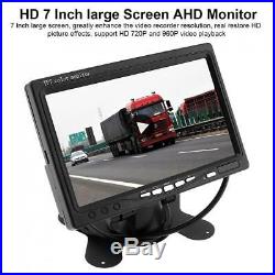 4-Ch Quad Split 7Inch LCD Car Monitor + 4x Side Rear View CCD Bus SUV Car camera
