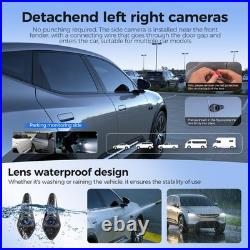 4 Channel Mirror Dash Cam, 12 Rear View Mirror Camera, Dash Cam Front and Rear