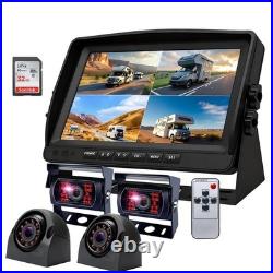 4 PIN RV Truck 7 Monitor DVR + 1080P Side and Rear View Camera 12-24V Bus