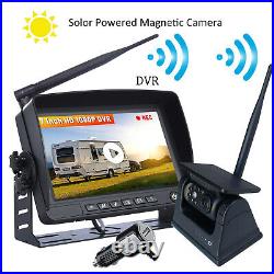 4 Solar-Powered Wireless Backup Camera RV Truck 7 DVR Split Monitor+256GB Card