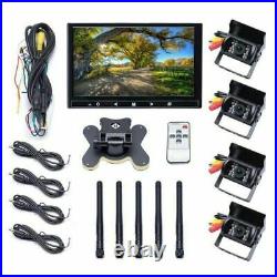 4 x Wireless IR Rear View Camera + 9 Monitor For RV Truck Bus Backup System 12V