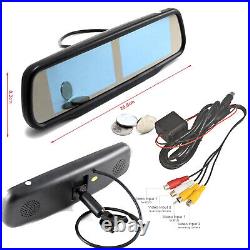 4ch 4.3 Mirror Monitor 2xFlush Mount Reversing Camera For Car Rear View Parking