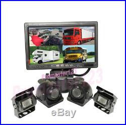 4x Car Front Rear Side View Reverse Backup Camera System + 7 Quad Split Monitor