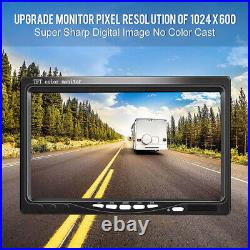 4x Front Side Backup Rear View Camera +7 HD Quad Split Monitor For Bus Truck RV