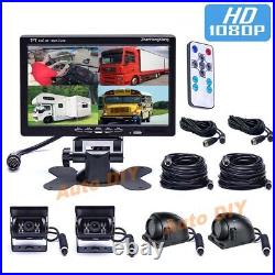 4x HD 1080P Car Front Side Rear View Reverse Camera System+7 4CH Split Monitor