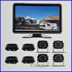 4x Wired Backup Cameras 1080p 10.1 Screen IP69K Waterproof for Truck Bus RV IR
