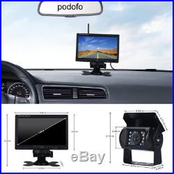 4x Wireless IR Rear View Back up Camera System+ 7 Monitor for Truck RV 12-24V
