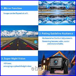 5CH 10.36 Quad Monitor DVR 5 Backup Camera For Truck Semi Box Bus RV Caravan